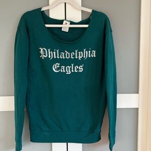 PINK Victoria's Secret Philadelphia Eagles Long Sleeve Relaxed Sweatshirt